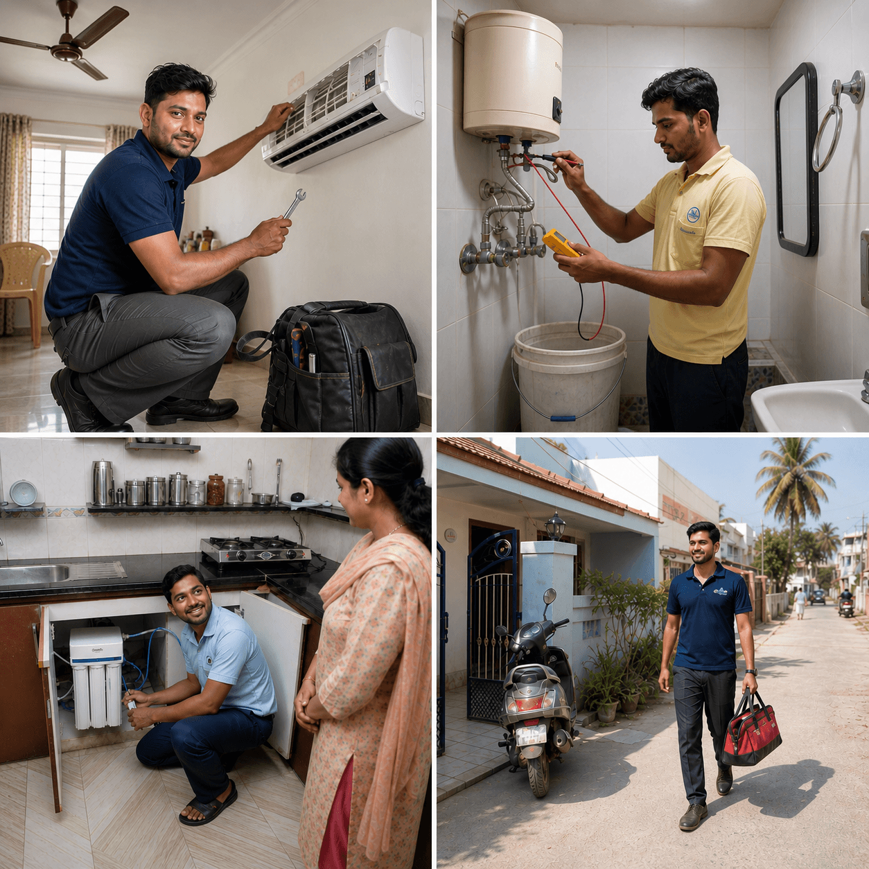 Professional technician providing home service